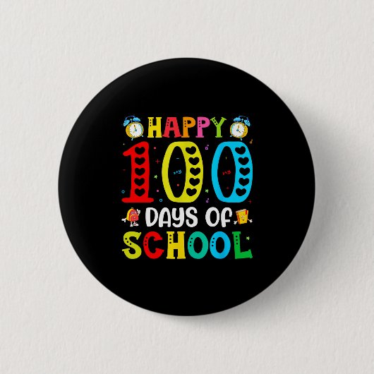 Badge Rond 5 Cm 100th Day Of School Teachers Students 100 Days Of (Devant)