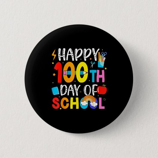 Badge Rond 5 Cm 100th Day Of School Teachers Students 100 Days Of (Devant)