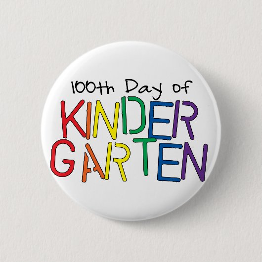 Badge Rond 5 Cm 100th Jour de bouton de jardin d'enfants (Devant)