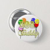 Badge Rond 5 Cm 101st Anniversaire avec des ballons (Devant & derrière)