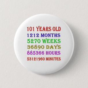 Badge Rond 5 Cm 101st Birthday Milestones