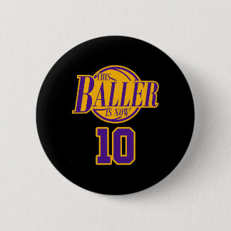 Badge Rond 5 Cm 10 Ans Anniversaire Bysketbyll Byller Purple Et