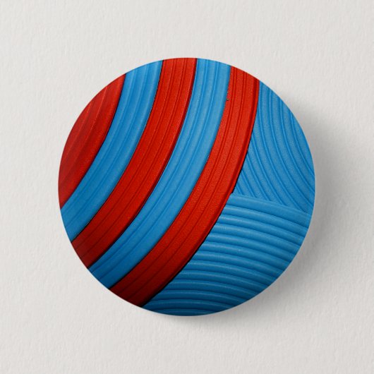 Badge Rond 5 Cm 10 bouton abstrait bleu et de rouge de soleil (Devant)