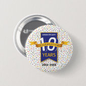 Badge Rond 5 Cm 10 e ANNIVERSAIRE Design (Devant & derrière)