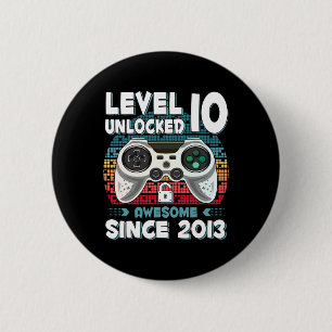 Badge Rond 5 Cm 10ans Anniversaire Fils Garçon Amusant Joueur 10e