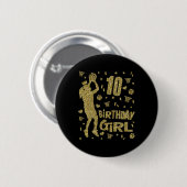 Badge Rond 5 Cm 10e anniversaire Filles de basket-ball Fans Joueur (Devant & derrière)