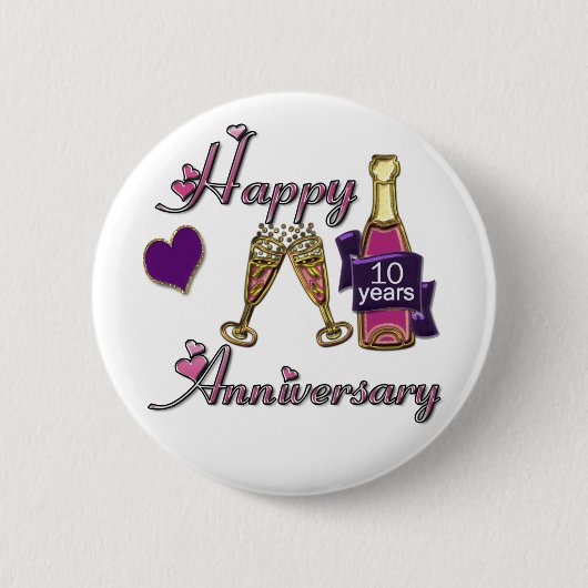 Badge Rond 5 Cm 10ème. Anniversaire (Devant)