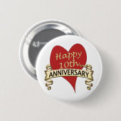 Badge Rond 5 Cm 10ème. Anniversaire (Devant & derrière)
