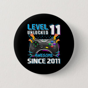 Badge Rond 5 Cm 11 Déverrouillé Awesome 2011 jeu vidéo 11e anniver