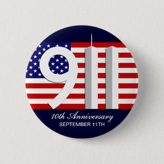 Badge Rond 5 Cm 11 septembre - 9/11 10èmes bornes de