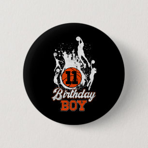 Badge Rond 5 Cm 11e anniversaire Bysketbyll thème Anniversaire gar