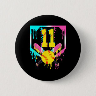 Badge Rond 5 Cm 11e anniversaire Softll Home Plate Drip Glace 11 A