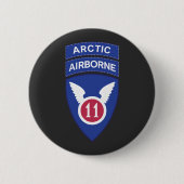 Badge Rond 5 Cm 11e division aéroportée - SSI w Arctic Tab (Devant)