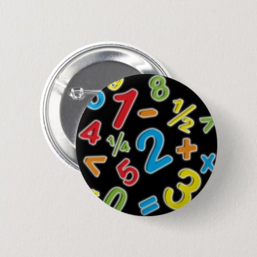 Badge Rond 5 Cm 123 chiffres Math (Devant & derrière)