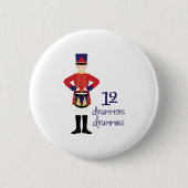 Badge Rond 5 Cm 12 Drummers Drumming (Devant)