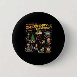 Badge Rond 5 Cm 12 Jours d'un service d'urgence, l'infirmière des