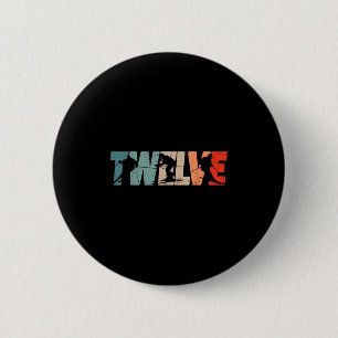 Badge Rond 5 Cm 12e anniversaire Retro Ski Ski 12 ans Garçons Gi