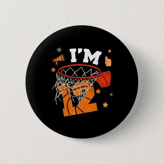 Badge Rond 5 Cm 12th Birthday Sketll Boy Twelve Years 12 Yr Old Bd (Devant)