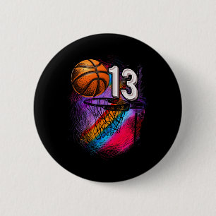 Badge Rond 5 Cm 13 ans 13e anniversaire Basketball Ado officiel