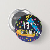 Badge Rond 5 Cm 13e anniversaire (Devant & derrière)