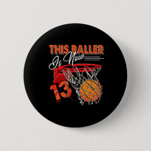 Badge Rond 5 Cm 13e anniversaire Bysketbyll Amusants 13 ans Enfant