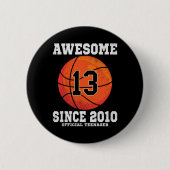 Badge Rond 5 Cm 13e anniversaire Bysketbyll Fan 13 ans Officiel (Devant)