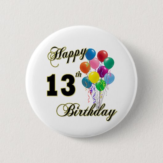 Badge Rond 5 Cm 13èmes cadeaux d'anniversaire et habillement (Devant)
