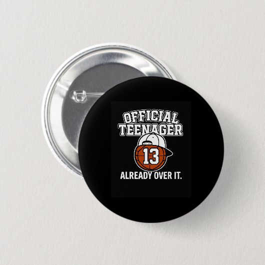 Badge Rond 5 Cm 13th Birthday Official Teenager Funny Teen Sketll (Devant & derrière)