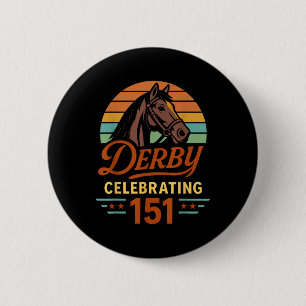Badge Rond 5 Cm 151e Journée du Derby de course de chevaux célébra