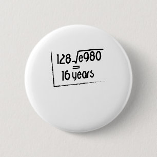 Badge Rond 5 Cm 16ème Anniversaire de mariage ou 16ème cadeau