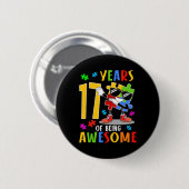 Badge Rond 5 Cm 17 Ans D'Être Un Anniversaire Magnifique Dabbing A (Devant & derrière)