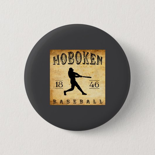 Badge Rond 5 Cm 1846 Hoboken New Jersey Baseball  (Devant)