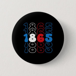 Badge Rond 5 Cm 1865 Couleurs du drapeau rouge blanc