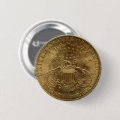 Badge Rond 5 Cm 1904 pièce de monnaie des vingt dollars, dos (Devant & derrière)