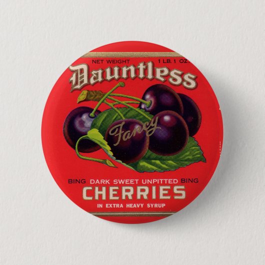 Badge Rond 5 Cm 1930s Cerises innombrables dans le sirop lourd peu (Devant)
