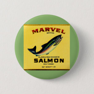Badge Rond 5 Cm 1930s Marvel saumon peut étiquette