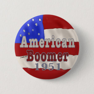 Badge Rond 5 Cm 1951 Anniversaire Baby Boomer épingle ronde