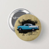 Badge Rond 5 Cm 1955 Chevy Bel Air - Voitures Classiques - Bouton (Devant & derrière)