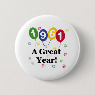 Badge Rond 5 Cm 1961 un anniversaire de grande année