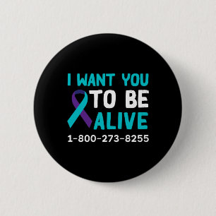 Badge Rond 5 Cm 1 800 273 8255 - Journée de prévention du suicide 