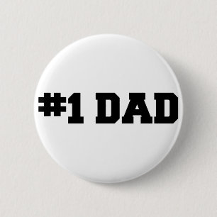 Badge Rond 5 Cm #1 fête des pères heureuse du papa du numéro