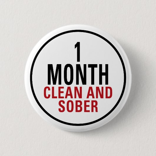 Badge Rond 5 Cm 1 mois propre et de sobre (Devant)