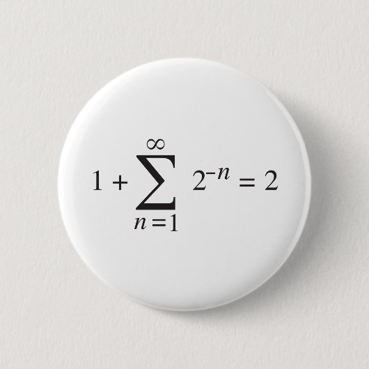 Badge Rond 5 Cm 1 + notation d'addition de 1 = 2 _ (Devant)