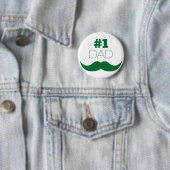 Badge Rond 5 Cm #1 Papa Moustache verte - Numéro Un (En situation)