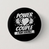 Badge Rond 5 Cm 1er anniversaire Mariage couple de condition physi (Devant)