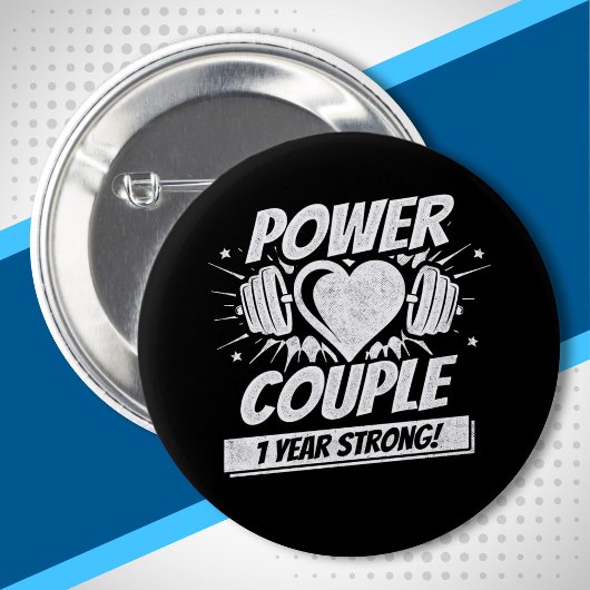 Badge Rond 5 Cm 1er anniversaire Mariage couple de condition physi