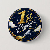 Badge Rond 5 Cm 1er vol avion (Devant)