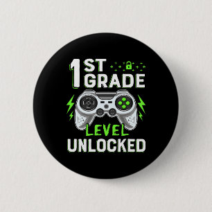 Badge Rond 5 Cm 1ère année Jeu vidéo déverrouillé Ck à l'école B