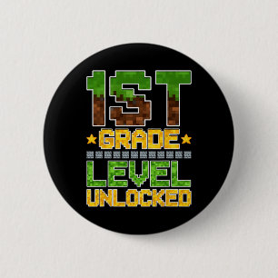 Badge Rond 5 Cm 1ère classe Gamer déverrouillé Funny Ck À l'école