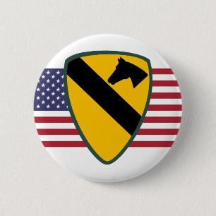 Badge Rond 5 Cm 1ère division de cavalerie Patch États-Unis